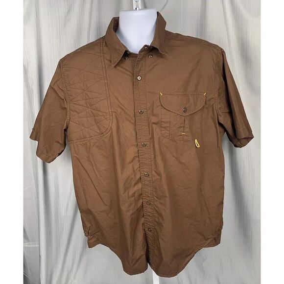 R&R Outdoors Hunting Shirt‎ Men Large Brown Padded Shoulder Short Sleeve - Picture 2 of 15